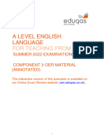 Component 3 A Level English Language Annotated Examples 2022