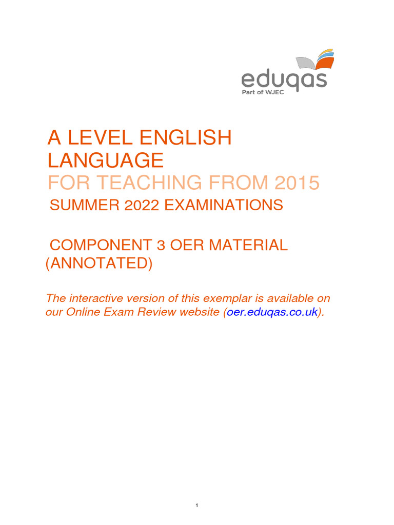 A Level English Language OER Guide | PDF