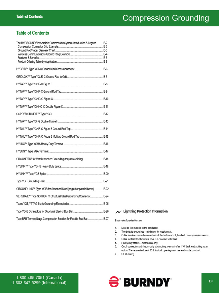 Section E Grounding 2020 BURNDY Master PDF Electrical Connector Electricity