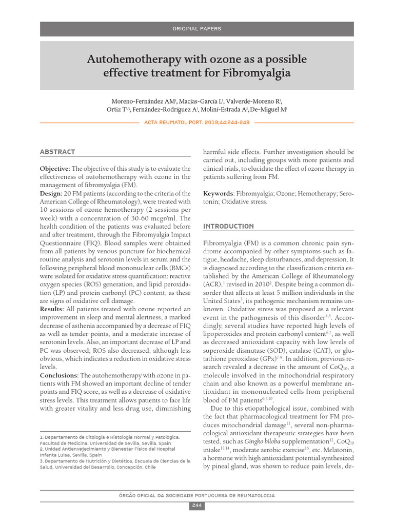 1270 Autohemotherapy With Ozone As A Possible Effective Treatment For