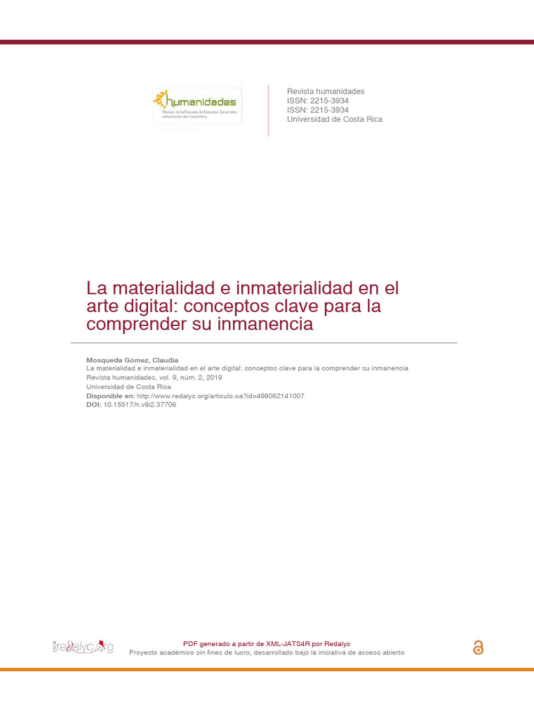 Inmaterialidad en el Arte Digital | PDF | Realidad | Sociedad