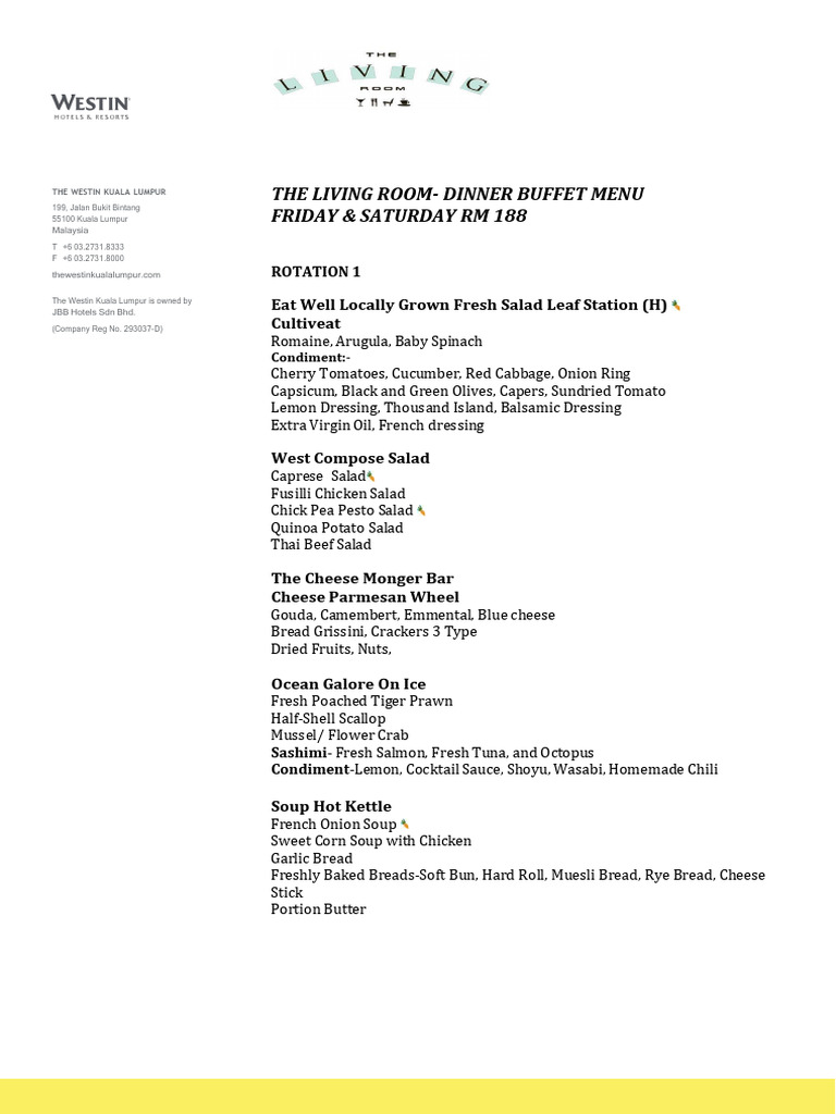 30dd30a7e0d2 Dinner Buffet Menu PDF Salad Sauce