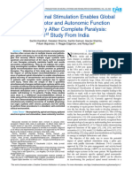 Epidural Spinal Stimulation Enables Global Sensorimotor and Autonomic Function Recovery After Complete Paralysis 1st Study From India