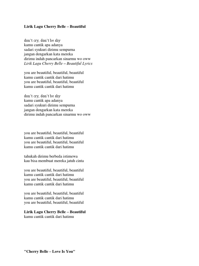 Syahpur Bachtiar Download Lagu Cherry Belle Beautiful Lirik