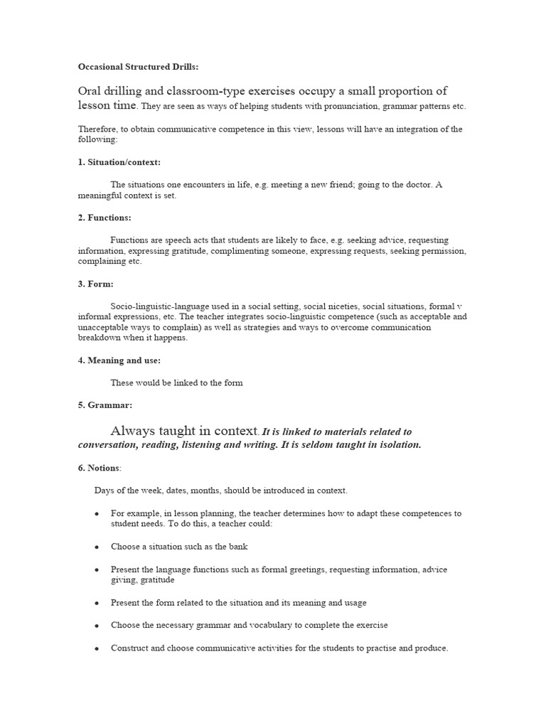 Occasional Structured Drills | PDF | Behavior Modification | Communication