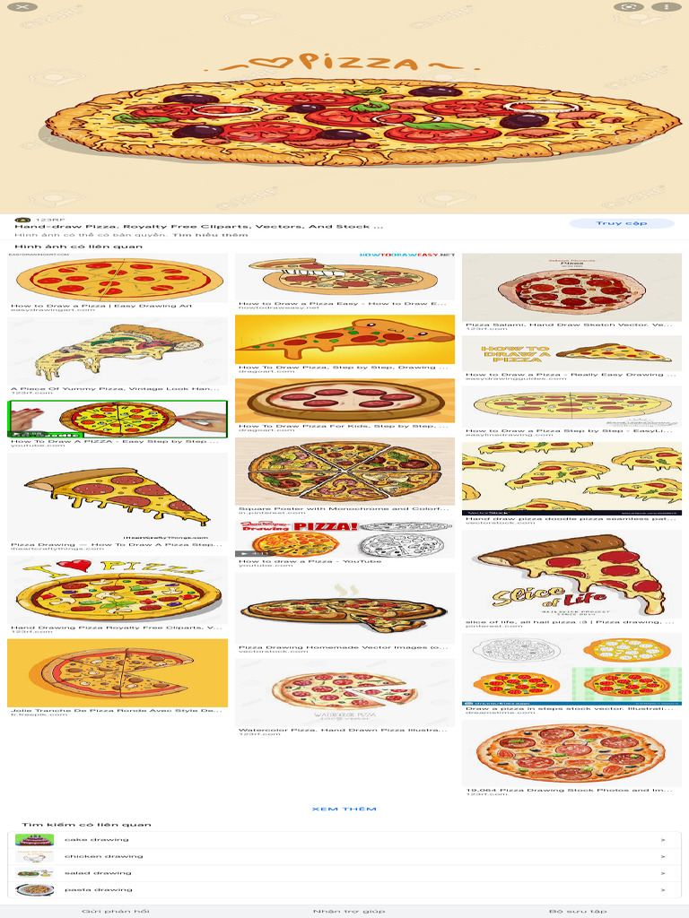 Easy Step-by-Step Pizza Drawing Guide | PDF | Artistic Techniques | Vision