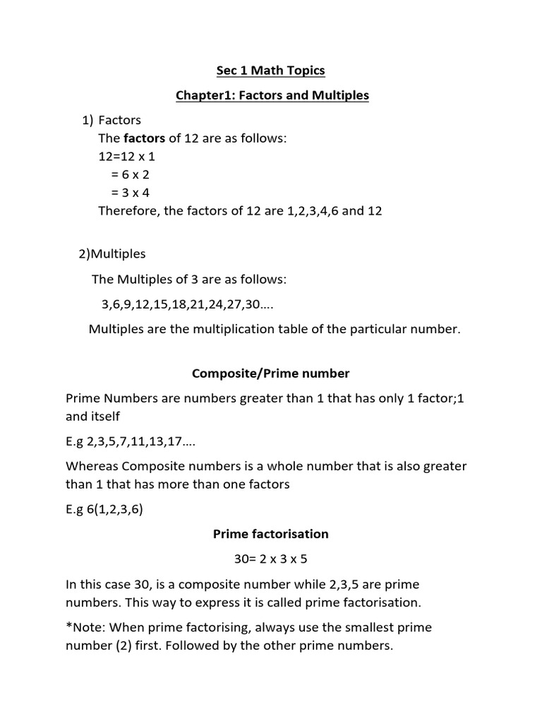 Sec 1 Math | PDF | Numbers | Rational Number