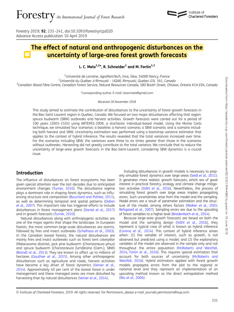 8610 The Effect of Natural and Anthropogenic Disturbances On The | PDF ...