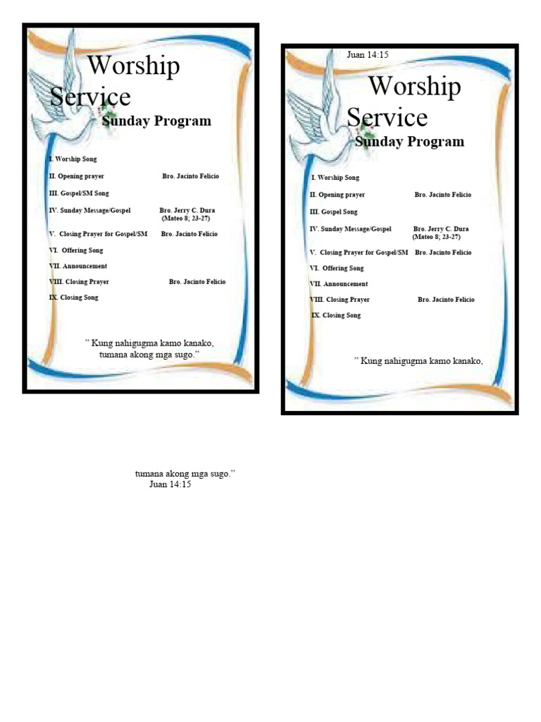 Worship Service Program PDF
