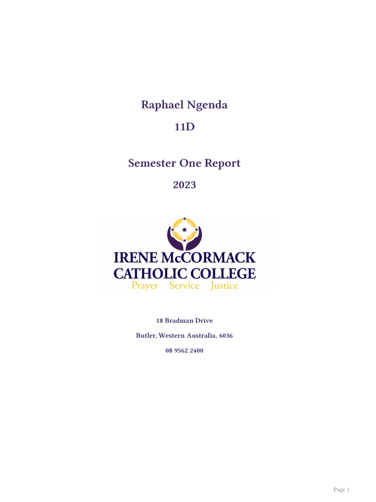 Semester 1 Report Download Free Pdf Curriculum Teachers