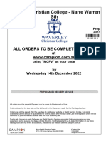 Waverley CC Narre Warren South 2023 Prep Resource List