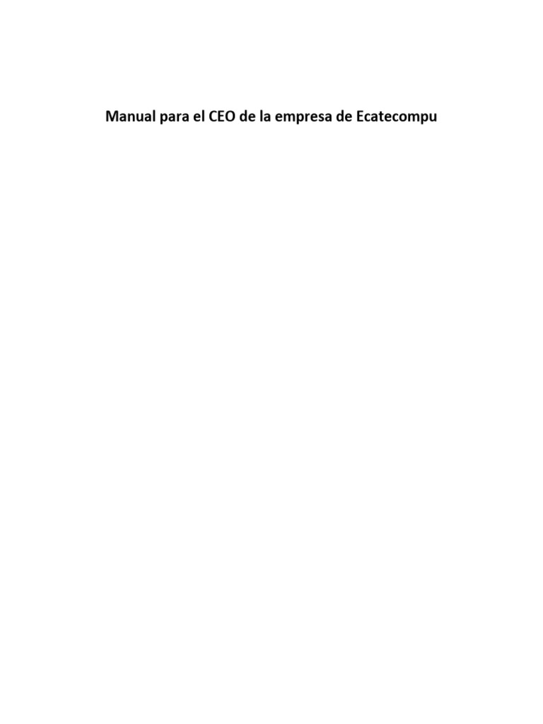 Manual del CEO de Ecatecompu | PDF | Business | Director Ejecutivo