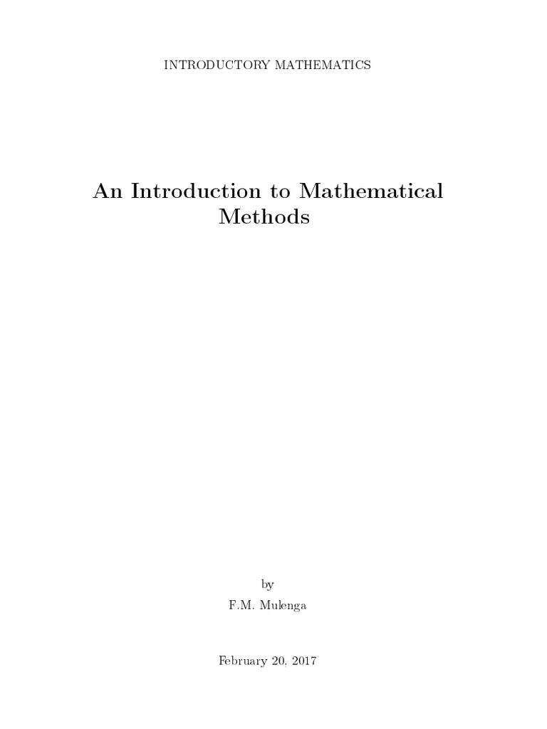 Introduction To Mathematics PDF Numbers Set (Mathematics)