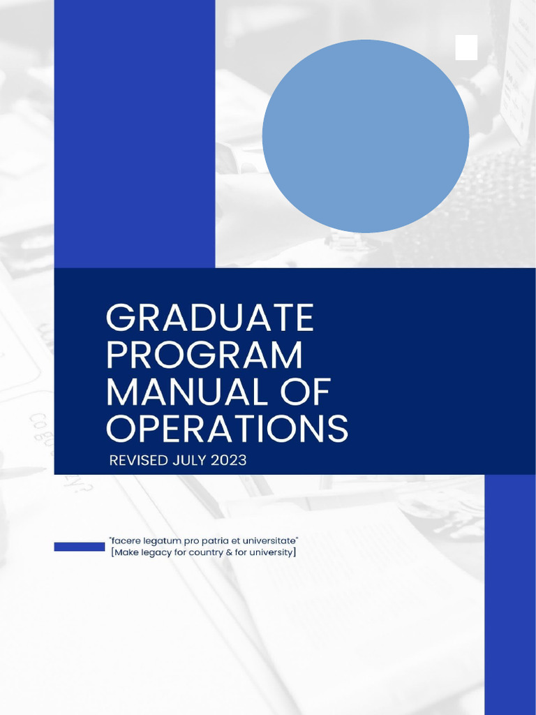 Graduate School Manual of Operations 3rd Edition Revised 2023 PDF