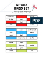 Past Simple Tense - Irregular Verbs Bingo Cards Set