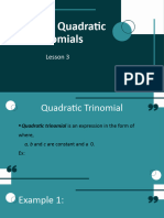 Factoring Quadratic Trinomials