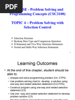 Topic4 - Problem Solving With Selection Control