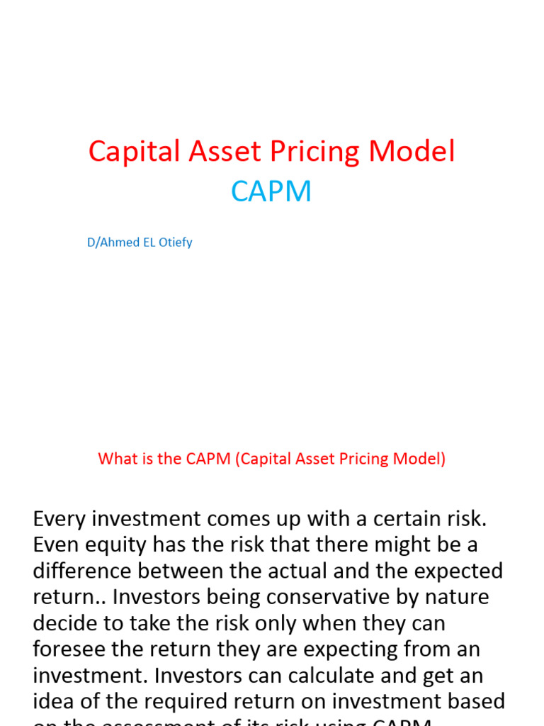 Capital Asset Pricing Model | PDF
