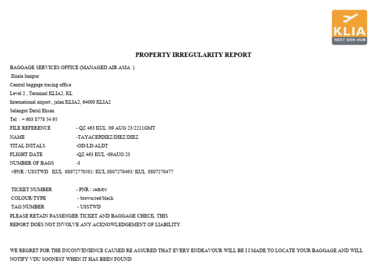 Property Irregularity Report - QZ 463 | PDF