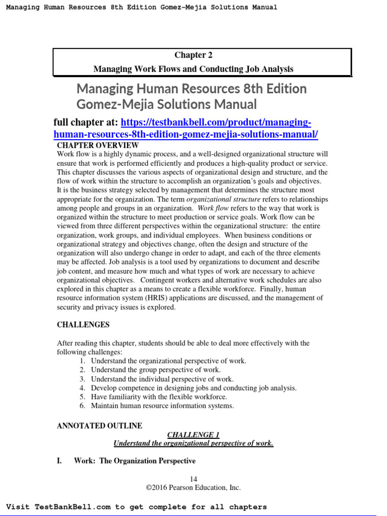 Managing Human Resources 8th Edition Gomez Mejia Solutions Manual PDF