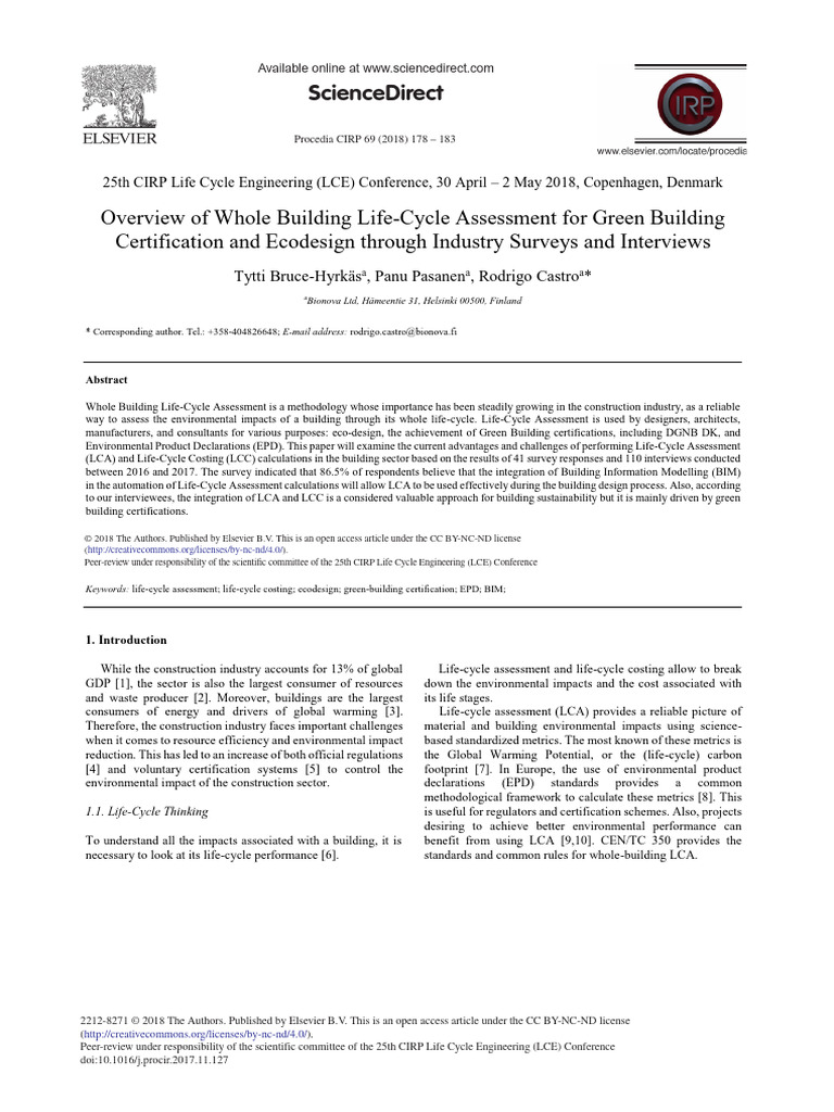 Green Building LCA Insights | PDF | Life Cycle Assessment | Green Building