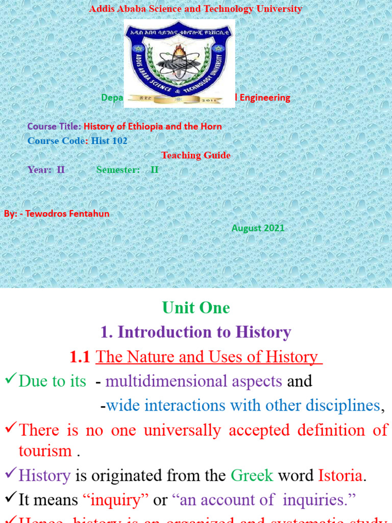 History of Ethiopia and the Horn Overview | PDF | Historiography