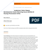 Tatalaksana Manajemen Jalan Napas Berdasarkan Early Warning Score (EWS) Di Ruang Perawatan Kritis - Jurnal Skolastik Keperawatan