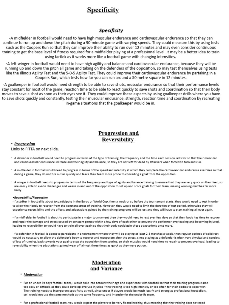 Principles Of Training A Level Pearson