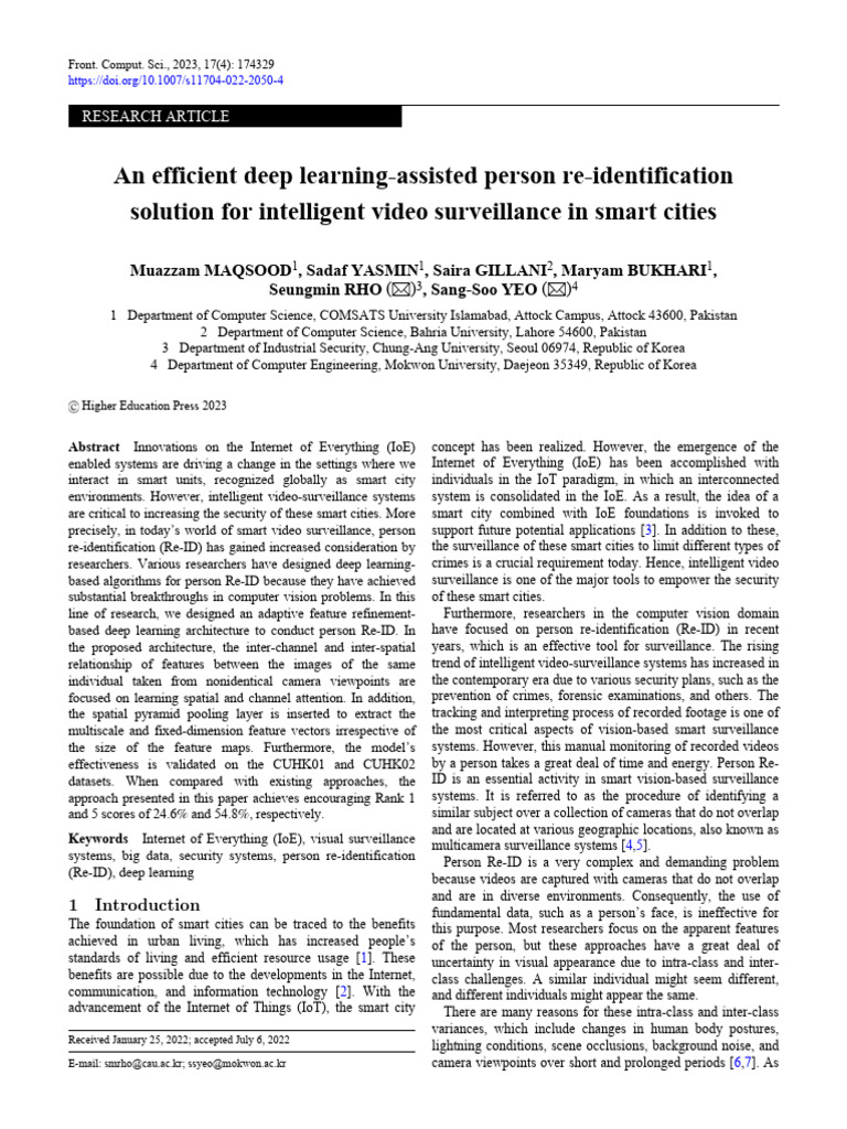 Deep Learning for Person Re-ID in Smart Cities | PDF | Deep Learning ...