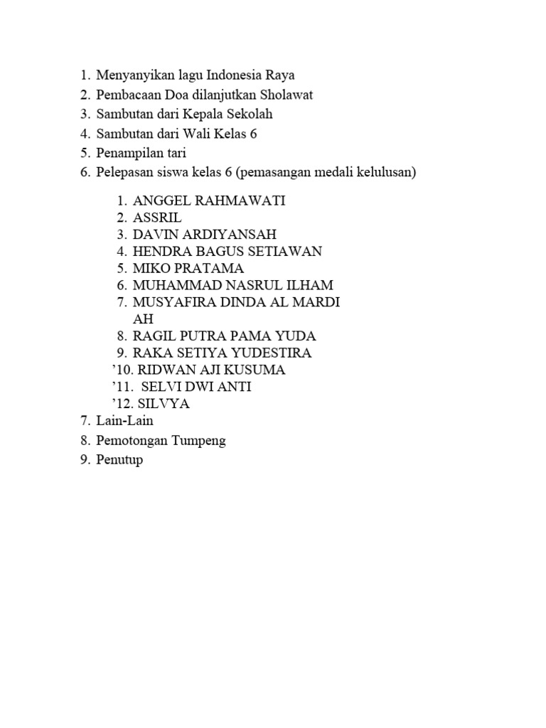 Susunan acara menyanyikan lagu indonesia raya pdf