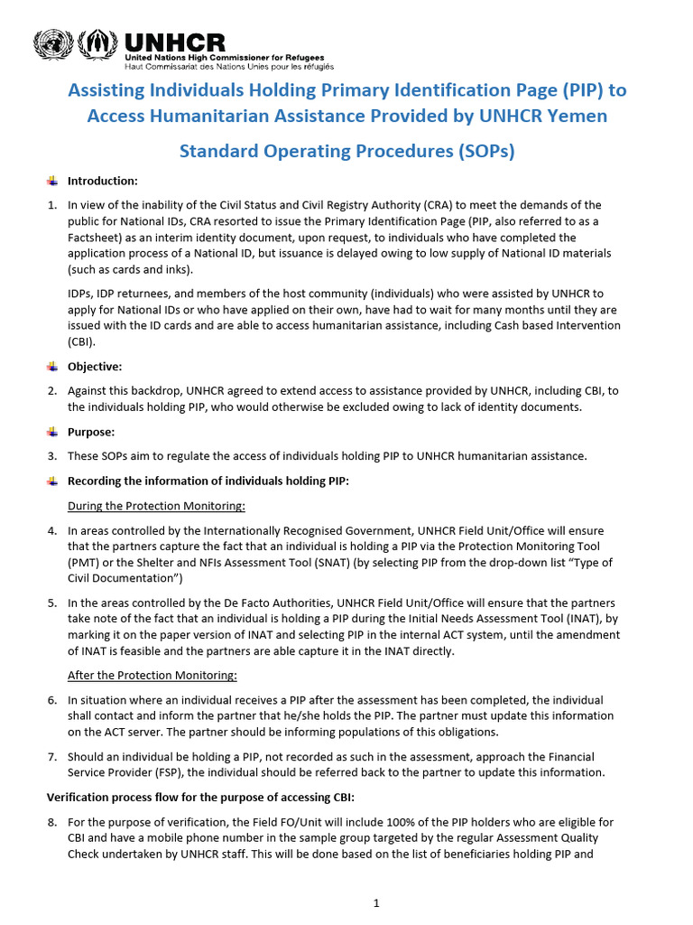 Accessing Aid with PIP Identification | PDF | Identity Document ...