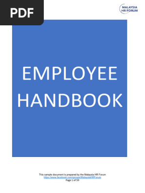 Employee Handbook Sample Malaysia HR Forum v3