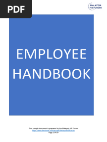 Employee Handbook Sample Malaysia HR Forum v3