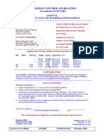 Example Licence Certificate Radioactive Substances