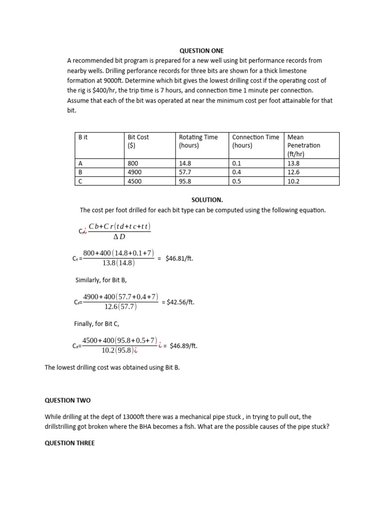 Drilling Questions Download Free PDF Casing (Borehole) Industrial