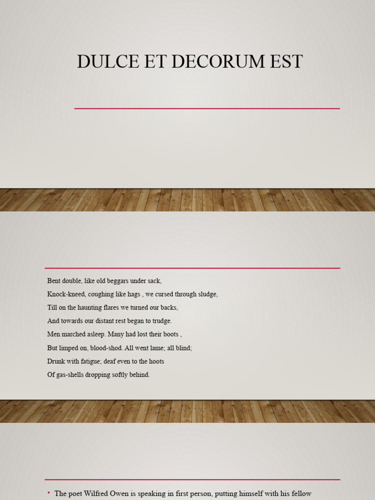 Dulce Et Decorum Est PDF