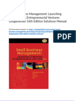 Small Business Management Launching and Growing Entrepreneurial Ventures Longenecker 16th Edition Solutions Manual