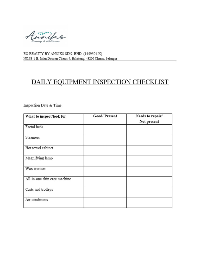 Maintainence Form | PDF | Wellness