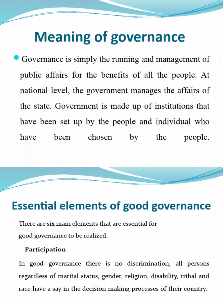 Unit 3 Governance Presentation PDF Separation Of Powers Governance