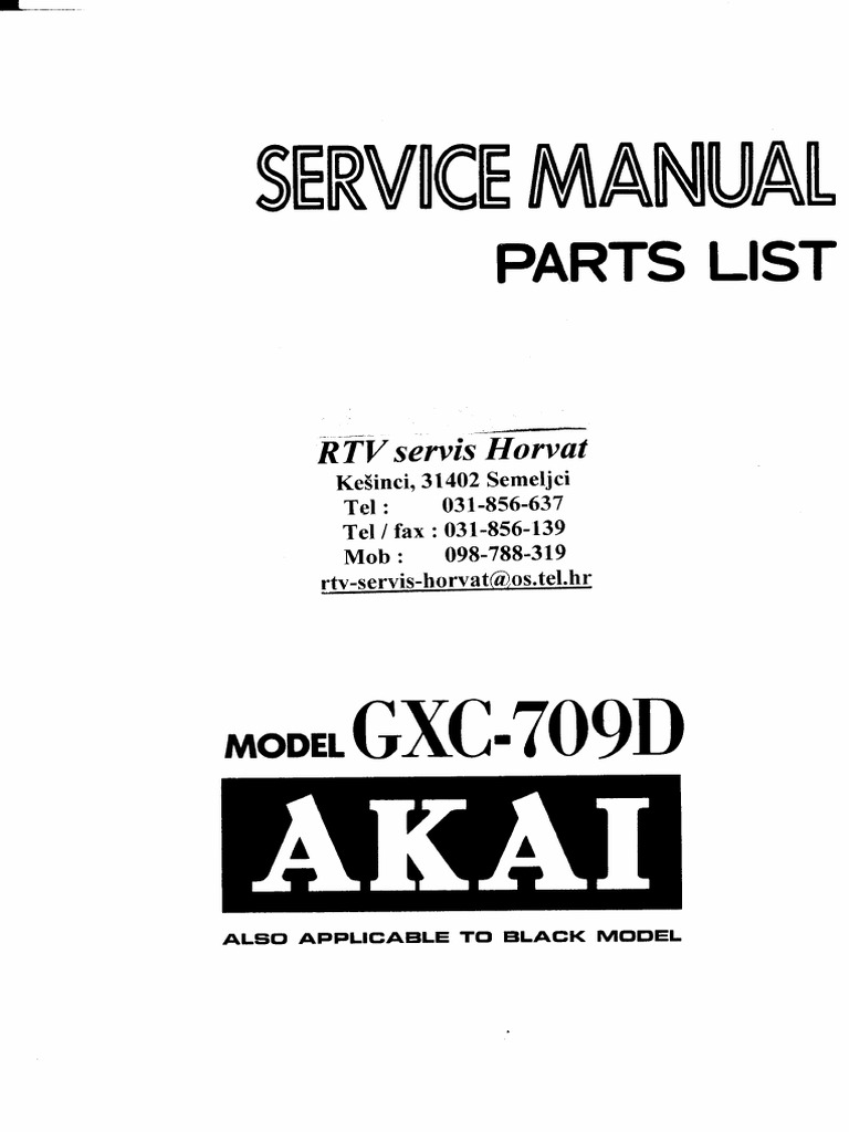 Akai GXC 709 D Service Manual | PDF