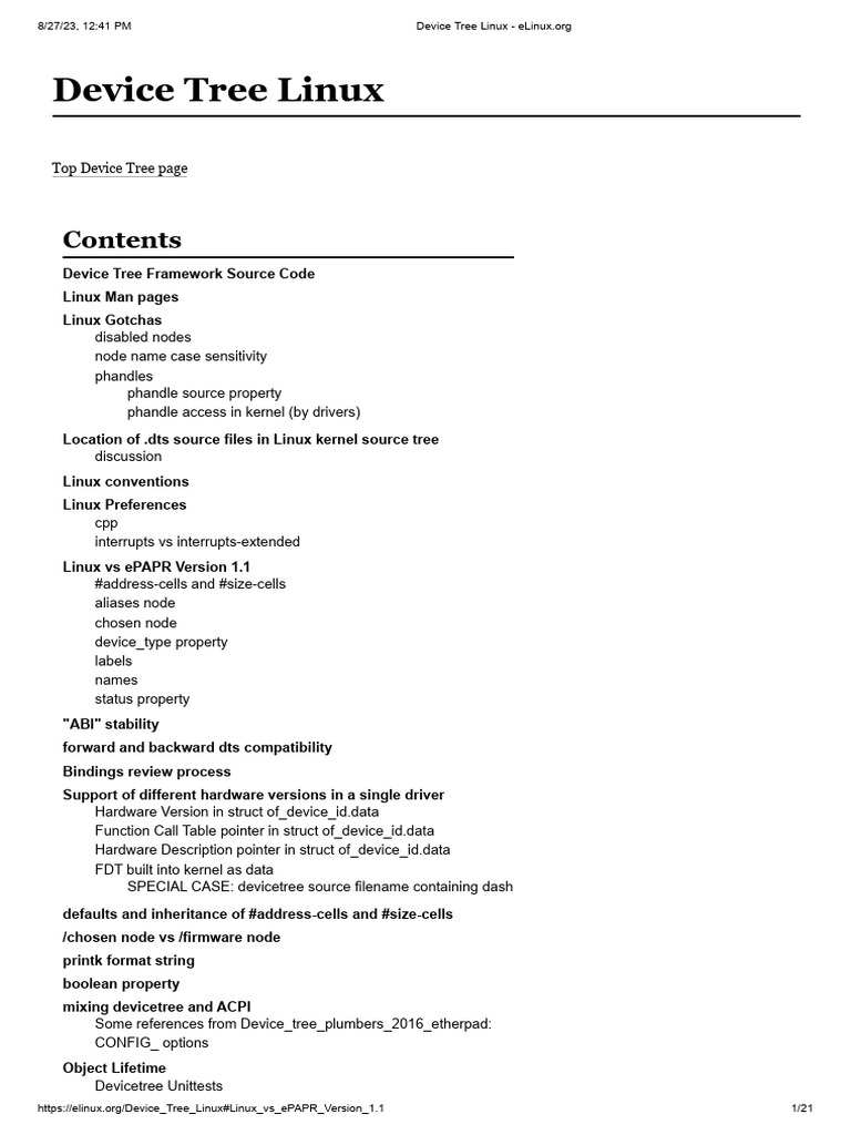 Device Tree Linux | PDF | Pointer (Computer Programming) | Information ...