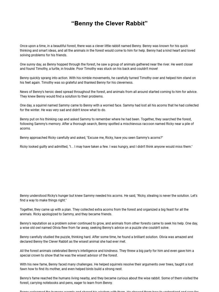 Bennys story pdf wisdom