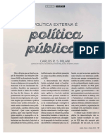 MILANI, Carlos. Política Externa É Política Pública. P. 57-75