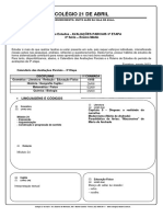 Colégio 21 de Abril: Roteiro de Estudos - AVALIAÇÕES PARCIAIS 3 ETAPA 2 Série - Ensino Médio