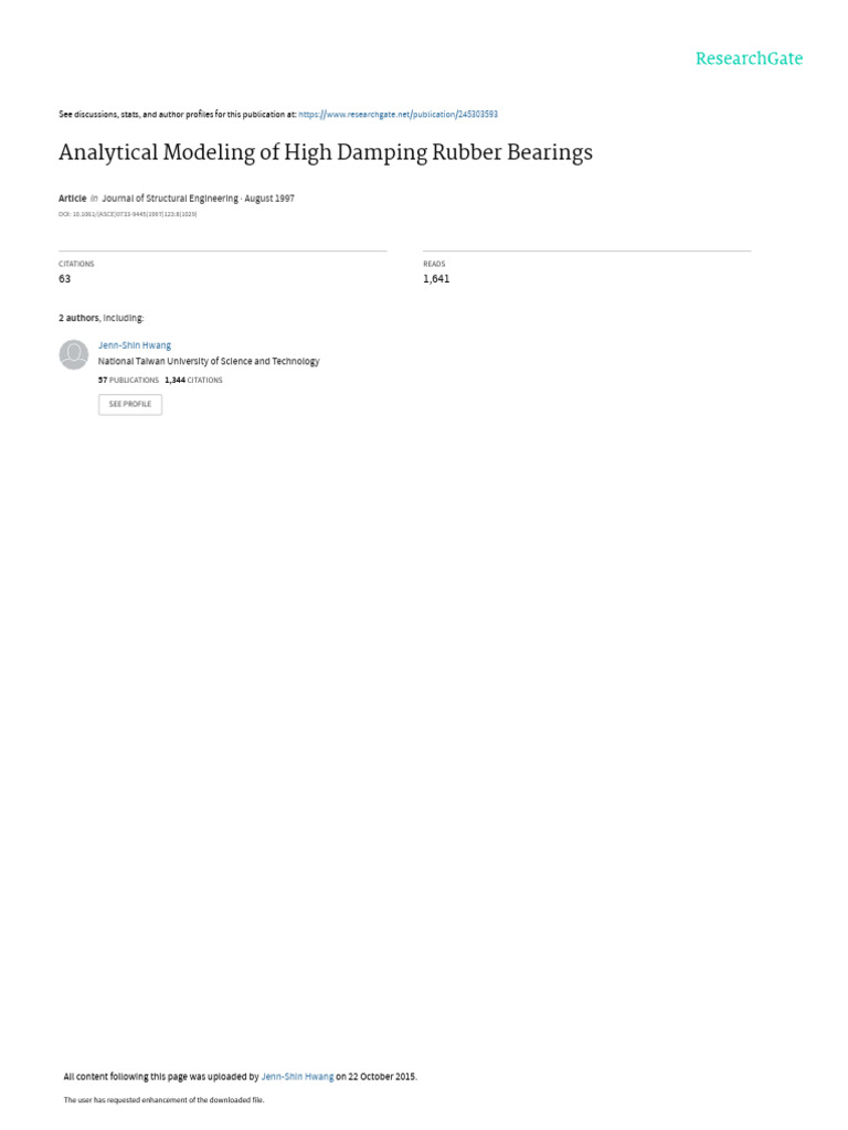 AMathematical Hysteretic Modelfor Elastomeric Isolation PDF