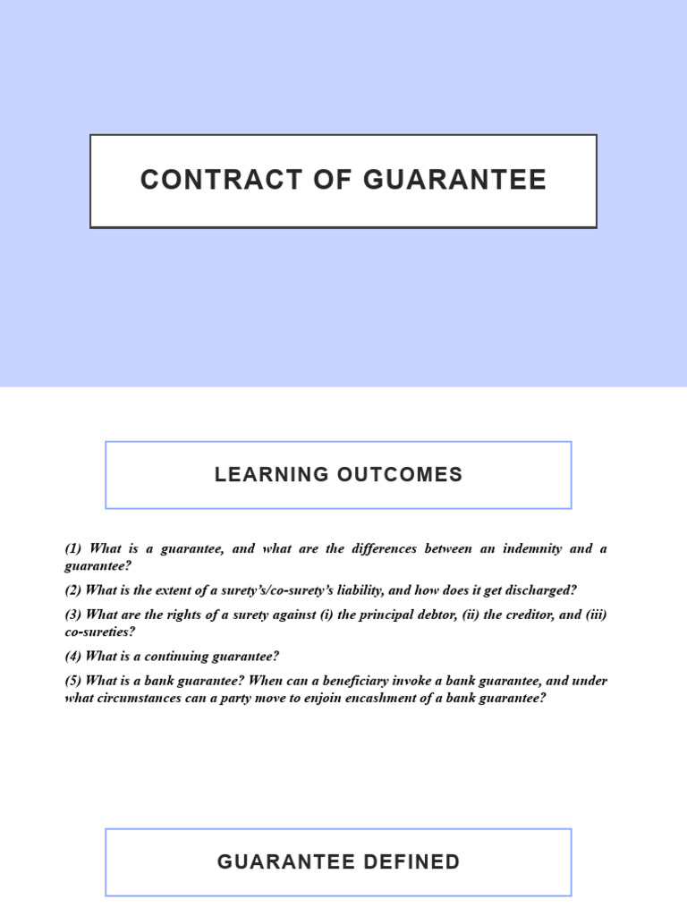Contract of Guarantee 2 | PDF | Guarantee | Surety