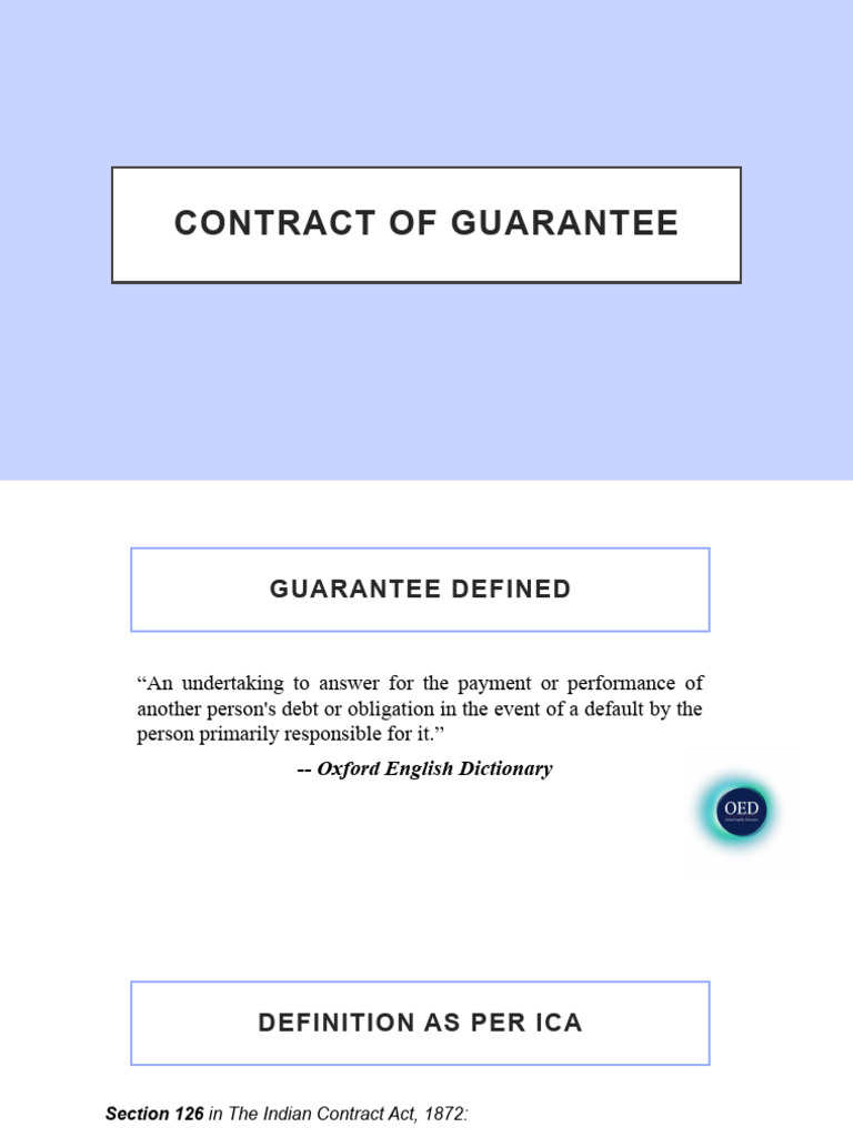 Contract of Guarantee | PDF | Guarantee | Consent