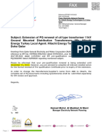 KM PQ Approval - Oil Type Transformer