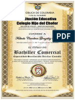 Diploma 11 Grado Colegio Ie. Hijo Del Chofer - Fabiola Carolina Gonzalez Pirela 2011