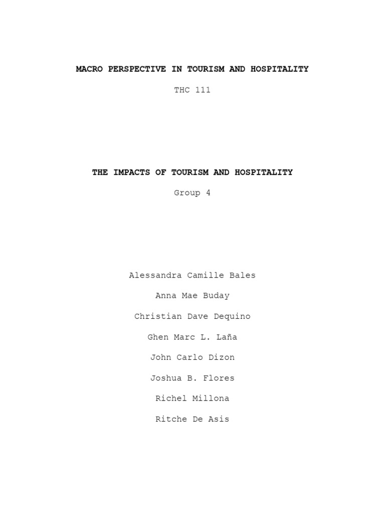 Positive and Negative Tourism Impacts | PDF | Tourism | Human Impact On ...